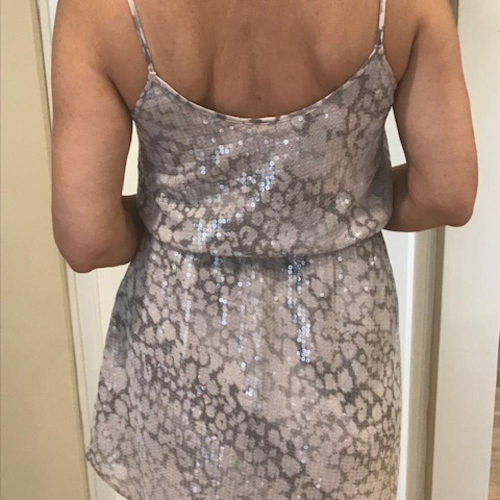 Rebecca Taylor Pink Rose Sequin Mini Dress - Picture 3 of 4